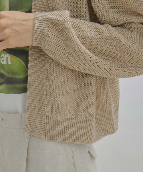 SALON adam et rope'（サロン アダム エ ロペ）の「【WEB限定】リネンショートカーディガン/ボレロ（カーディガン/ボレロ・レディース・キナリ/チャコールグレー/ベージュ・FREE）」の12枚目の写真
