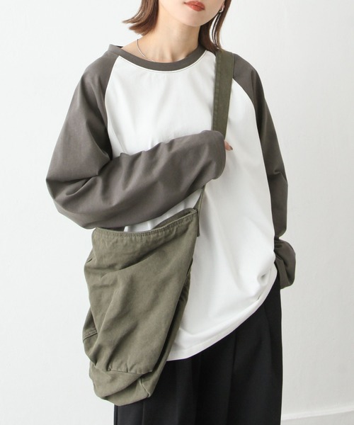 Chillfar（チルファー）の「ラグランTシャツ（Tシャツ/カットソー・レディース・グレイッシュベージュ/ホワイト系/ブラック×ホワイト・FREE）」の6枚目の写真