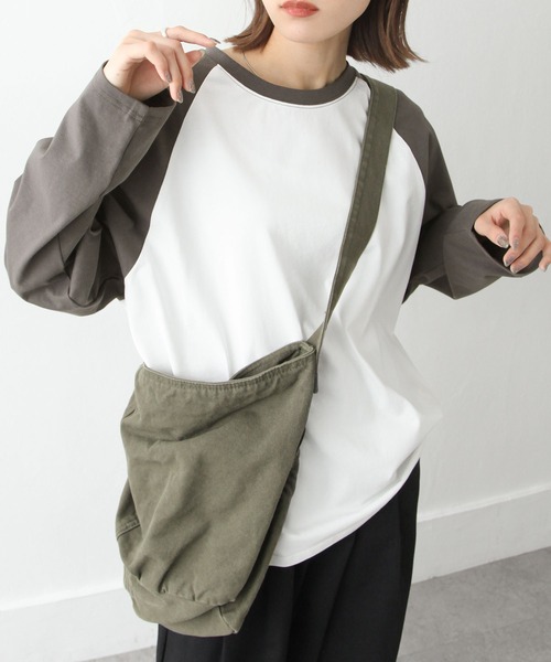 Chillfar（チルファー）の「ラグランTシャツ（Tシャツ/カットソー・レディース・グレイッシュベージュ/ホワイト系/ブラック×ホワイト・FREE）」の8枚目の写真