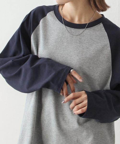 Chillfar（チルファー）の「ラグランTシャツ（Tシャツ/カットソー・レディース・グレイッシュベージュ/ホワイト系/ブラック×ホワイト・FREE）」の21枚目の写真