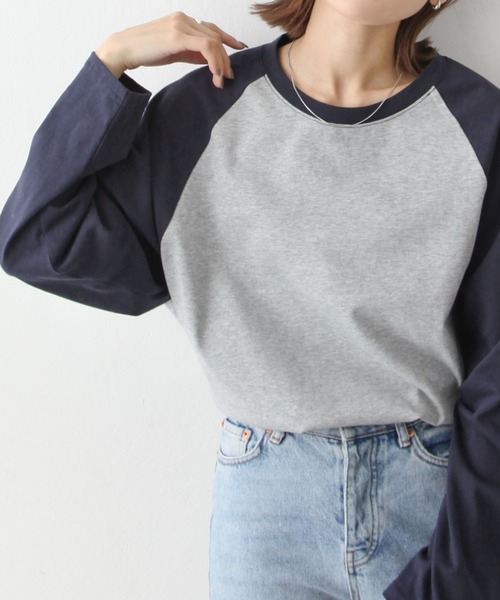 Chillfar（チルファー）の「ラグランTシャツ（Tシャツ/カットソー・レディース・グレイッシュベージュ/ホワイト系/ブラック×ホワイト・FREE）」の22枚目の写真