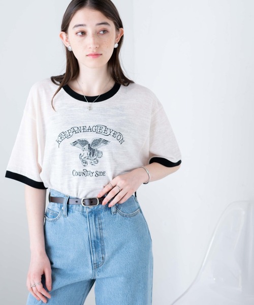 WEGO（ウィゴー）の「WEGO/ヴィンテージロゴリンガーT（Tシャツ/カットソー・メンズ・ブラック/サックスブルー/オフホワイト/オレンジ・MEDIUM/LARGE）」の5枚目の写真