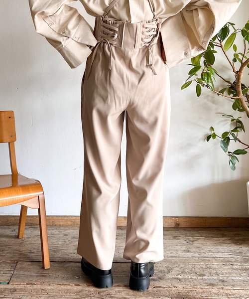 Mysa&Liina（ミーサリーナ）の「サスペンダー付バックレースアップパンツ（その他パンツ・レディース・アイボリー/ブラック/ベージュ・M）」の20枚目の写真
