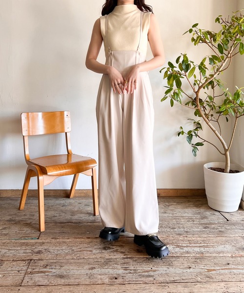 Mysa&Liina（ミーサリーナ）の「サスペンダー付バックレースアップパンツ（その他パンツ・レディース・アイボリー/ブラック/ベージュ・M）」の12枚目の写真