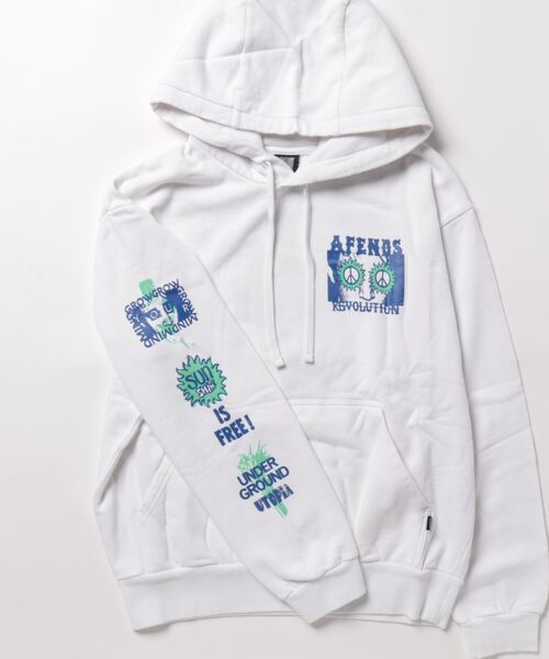 Afends(アフェンズ)の「HOODIE/AFENDS(アフェンズ) プルオーバーパーカー・フーディ(パーカー・メンズ・ホワイト・MEDIUM/LARGE/X-LARGE)」の2枚目の写真