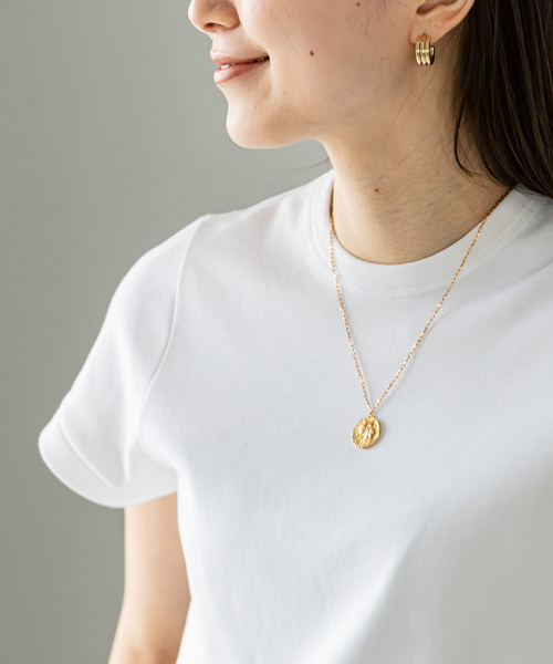 Noble（ノーブル）の「《追加5》スビンコットンスムースコンパクトTシャツ（Tシャツ/カットソー・レディース・グリーン/ホワイト/ブラック/ライトグレー・FREE）」の11枚目の写真