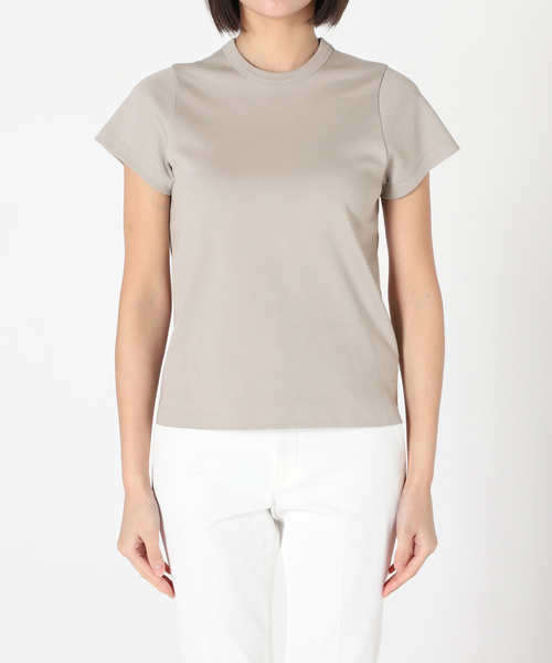 Noble（ノーブル）の「《追加5》スビンコットンスムースコンパクトTシャツ（Tシャツ/カットソー・レディース・グリーン/ホワイト/ブラック/ライトグレー・FREE）」の17枚目の写真