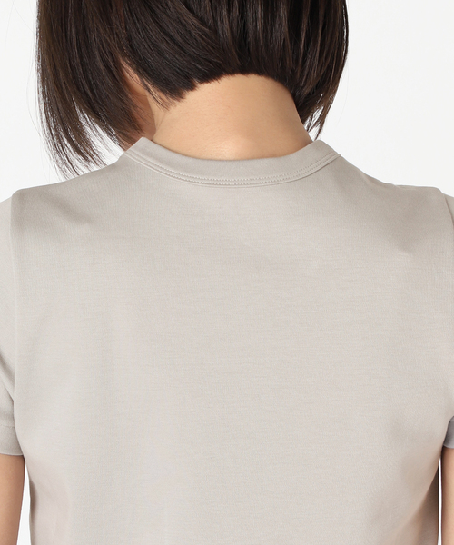 Noble（ノーブル）の「《追加5》スビンコットンスムースコンパクトTシャツ（Tシャツ/カットソー・レディース・グリーン/ホワイト/ブラック/ライトグレー・FREE）」の21枚目の写真