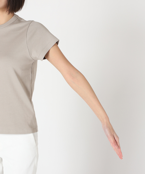 Noble（ノーブル）の「《追加5》スビンコットンスムースコンパクトTシャツ（Tシャツ/カットソー・レディース・グリーン/ホワイト/ブラック/ライトグレー・FREE）」の22枚目の写真