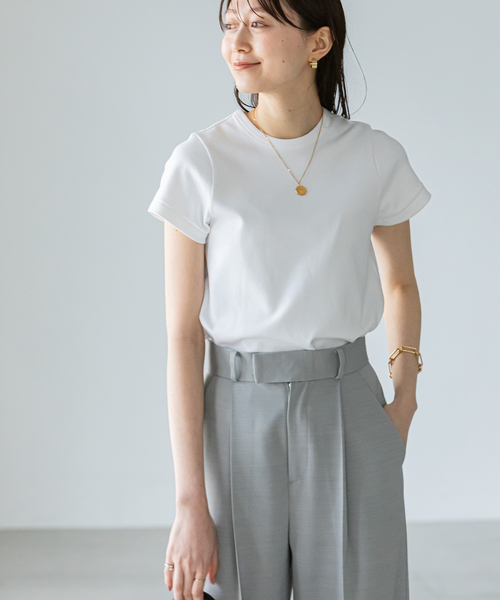 今季　2025年モデル　ノーブル　スビンコットン　スムースコンパクトTシャツ 追加》スビンコットンスムースコンパクトTシャツ（Tシャツ