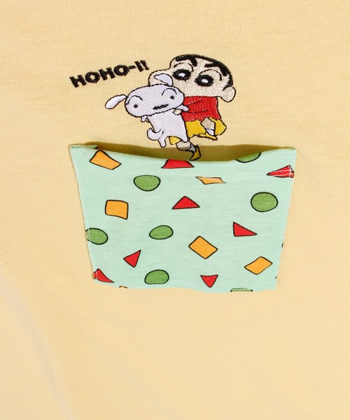 ALWAYS GOOD TIME(オルウェイズグッドタイム)の「【クレヨンしんちゃん】天竺半袖WIDE刺繍Tシャツ(Tシャツ/カットソー・レディース・オフホワイト/イエロー/ライトグリーン/グレー・L/M)」の7枚目の写真