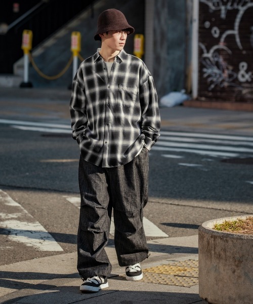 improves（インプローブス）の「オンブレチェッ クルーズサイズ 長袖シャツ（シャツ/ブラウス・メンズ・ブラック/ホワイト・MEDIUM/LARGE）」の9枚目の写真