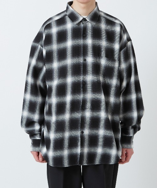 improves（インプローブス）の「オンブレチェッ クルーズサイズ 長袖シャツ（シャツ/ブラウス・メンズ・ブラック/ホワイト・MEDIUM/LARGE）」の4枚目の写真