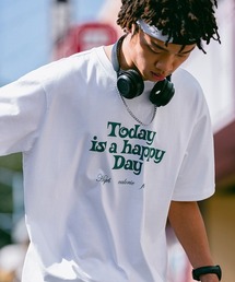 オーバーサイズ グラフィックプリント半袖クルーネックTシャツ