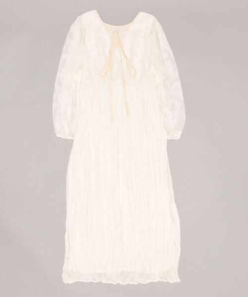 MILLION CARATS（ミリオンカラッツ）の「【前後2WAY】一枚で大人フェミニンスタイルを完成させるシアージャカードフラワーワンピース（ワンピース・レディース・ブラック/オフホワイト・FREE）」の21枚目の写真