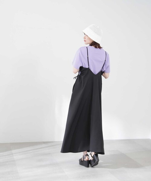 N.（N. Natural Beauty Basic）（エヌエヌナチュラルビューティーベーシック）の「◆サイドリボンドロストキャミワンピース（ワンピース・レディース・ブラック系その他/オフホワイト/ブラック・MEDIUM）」の10枚目の写真