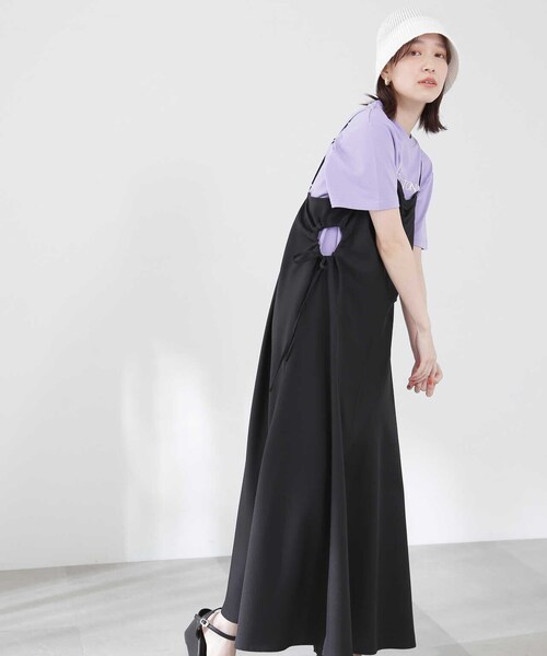 N.（N. Natural Beauty Basic）（エヌエヌナチュラルビューティーベーシック）の「◆サイドリボンドロストキャミワンピース（ワンピース・レディース・ブラック系その他/オフホワイト/ブラック・MEDIUM）」の11枚目の写真