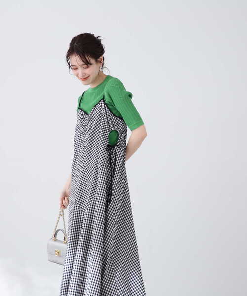 N.（N. Natural Beauty Basic）（エヌエヌナチュラルビューティーベーシック）の「◆サイドリボンドロストキャミワンピース（ワンピース・レディース・ブラック系その他/オフホワイト/ブラック・MEDIUM）」の15枚目の写真