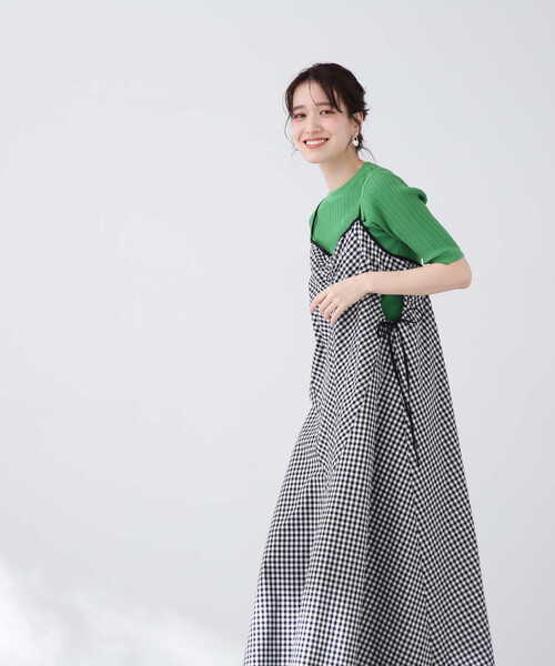 N.（N. Natural Beauty Basic）（エヌエヌナチュラルビューティーベーシック）の「◆サイドリボンドロストキャミワンピース（ワンピース・レディース・ブラック系その他/オフホワイト/ブラック・MEDIUM）」の16枚目の写真