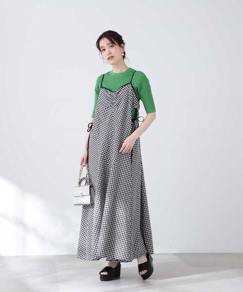 N.（N. Natural Beauty Basic）（エヌエヌナチュラルビューティーベーシック）の「◆サイドリボンドロストキャミワンピース（ワンピース・レディース・ブラック系その他/オフホワイト/ブラック・MEDIUM）」の17枚目の写真