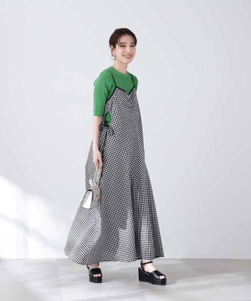 N.（N. Natural Beauty Basic）（エヌエヌナチュラルビューティーベーシック）の「◆サイドリボンドロストキャミワンピース（ワンピース・レディース・ブラック系その他/オフホワイト/ブラック・MEDIUM）」の18枚目の写真