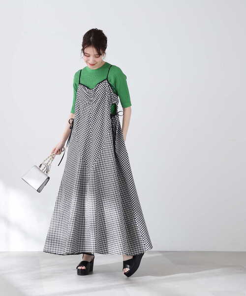 N.（N. Natural Beauty Basic）（エヌエヌナチュラルビューティーベーシック）の「◆サイドリボンドロストキャミワンピース（ワンピース・レディース・ブラック系その他/オフホワイト/ブラック・MEDIUM）」の19枚目の写真