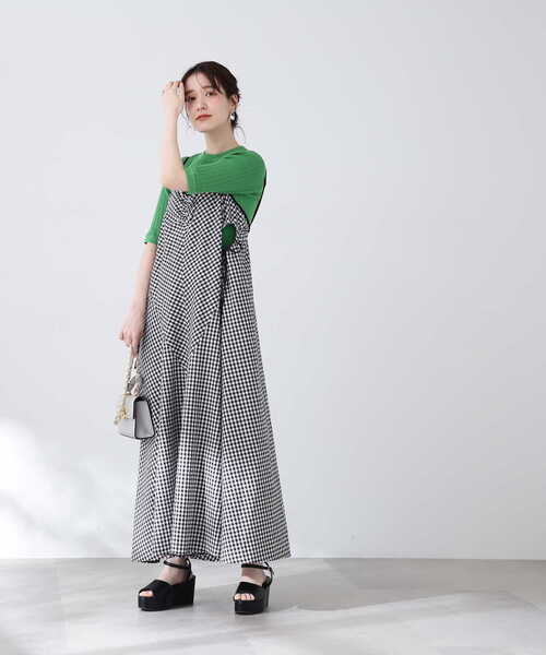 N.（N. Natural Beauty Basic）（エヌエヌナチュラルビューティーベーシック）の「◆サイドリボンドロストキャミワンピース（ワンピース・レディース・ブラック系その他/オフホワイト/ブラック・MEDIUM）」の20枚目の写真