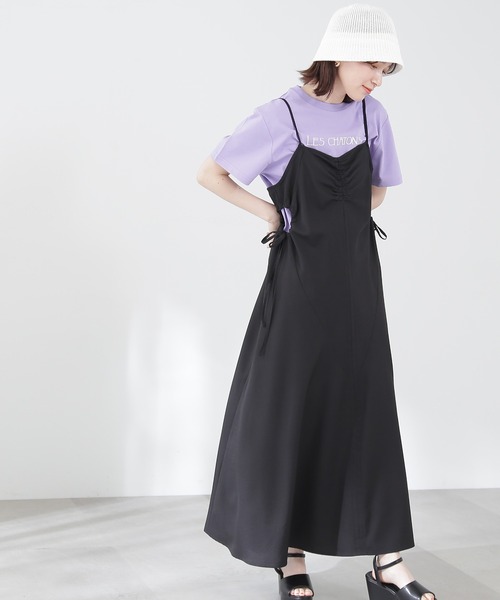 N.（N. Natural Beauty Basic）（エヌエヌナチュラルビューティーベーシック）の「◆サイドリボンドロストキャミワンピース（ワンピース・レディース・ブラック系その他/オフホワイト/ブラック・MEDIUM）」の3枚目の写真