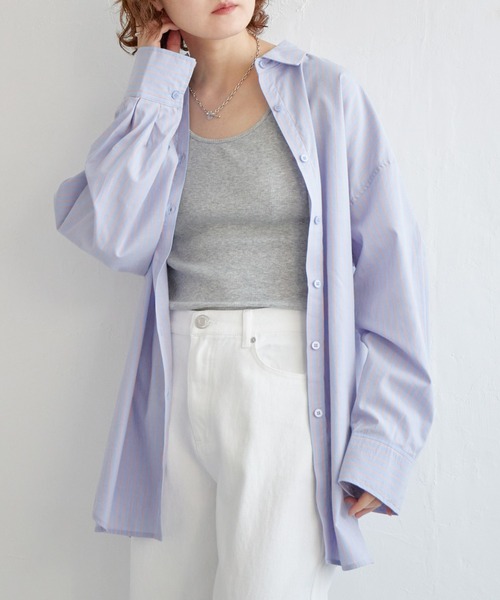 マルチストライプオーバーシャツ