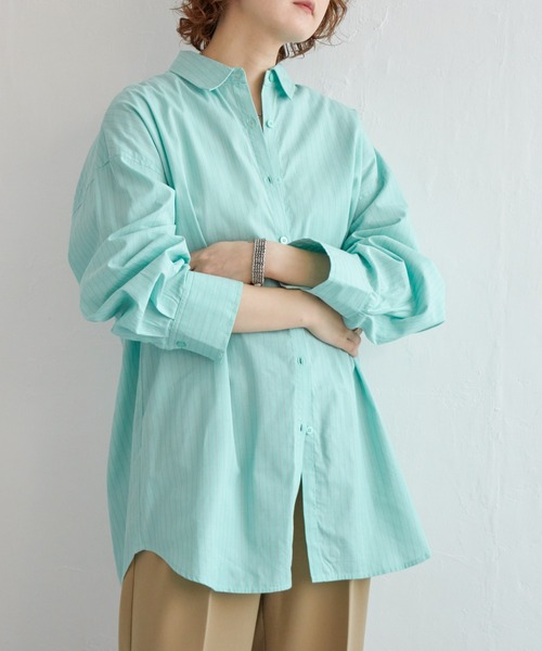 マルチストライプオーバーシャツ