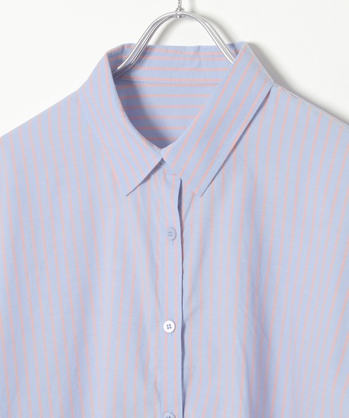 マルチストライプオーバーシャツ