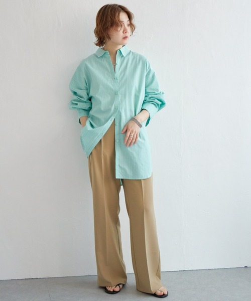 マルチストライプオーバーシャツ