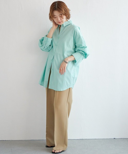 マルチストライプオーバーシャツ