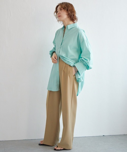 マルチストライプオーバーシャツ