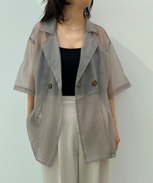 オーガンジーハーフスリーブシャツ