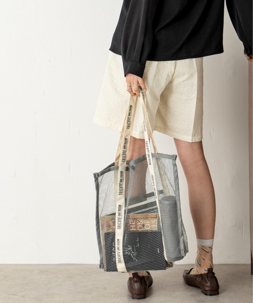 MILLION CARATS（ミリオンカラッツ）の「【GIFT】-TRICOTE- メッシュバッグ L（トートバッグ・レディース・オフホワイト/グレー・FREE）」の17枚目の写真