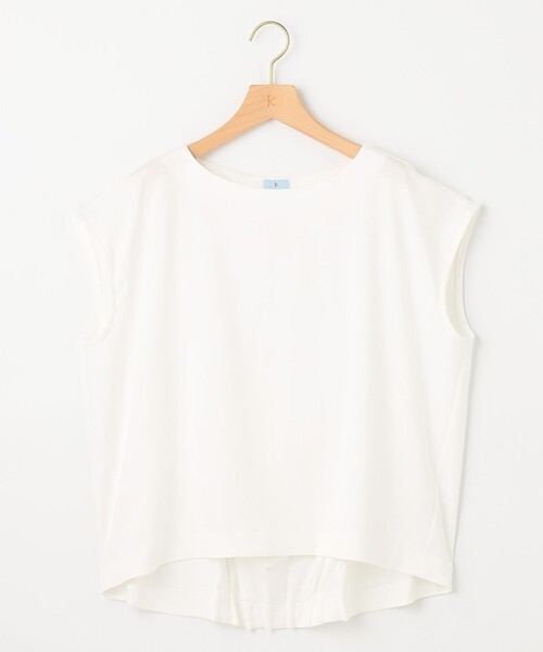 組曲 L(クミキョク オオキイサイズ)の「【洗える】シルケットポンチ ラウンドネックカットソー(Tシャツ/カットソー・レディース・ネイビー系/スモーキーグリーン系/イエロー系/アイボリー系・6/7/5)」の2枚目の写真