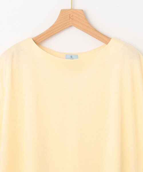 組曲 L(クミキョク オオキイサイズ)の「【洗える】シルケットポンチ ラウンドネックカットソー(Tシャツ/カットソー・レディース・ネイビー系/スモーキーグリーン系/イエロー系/アイボリー系・6/7/5)」の20枚目の写真