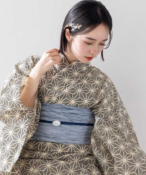 ☆新品☆ こだわり浴衣５点セット　ゆかた館グレース　Mサイズ　鞠 こだわり浴衣5点セット (浴衣/帯/下駄/腰紐/着付け冊子) 変わり