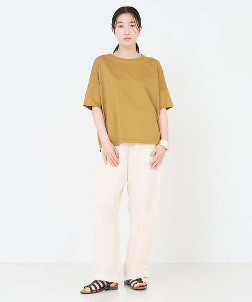collex(コレックス)の「【接触冷感・UVカット】コンパクトクールTシャツ(Tシャツ/カットソー・レディース・ライトブラウン/オレンジ系その他/ブラック/ホワイト/チャコールグレー/イエロー系その他/グリーン・フリー)」の14枚目の写真