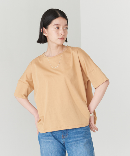 collex(コレックス)の「【接触冷感・UVカット】コンパクトクールTシャツ(Tシャツ/カットソー・レディース・ライトブラウン/オレンジ系その他/ブラック/ホワイト/チャコールグレー/イエロー系その他/グリーン・フリー)」の8枚目の写真