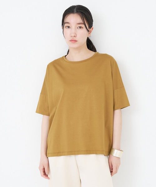 collex(コレックス)の「【接触冷感・UVカット】コンパクトクールTシャツ(Tシャツ/カットソー・レディース・ライトブラウン/オレンジ系その他/ブラック/ホワイト/チャコールグレー/イエロー系その他/グリーン・フリー)」の1枚目の写真