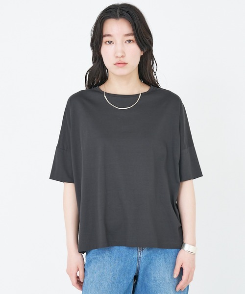 collex(コレックス)の「【接触冷感・UVカット】コンパクトクールTシャツ(Tシャツ/カットソー・レディース・ライトブラウン/オレンジ系その他/ブラック/ホワイト/チャコールグレー/イエロー系その他/グリーン・フリー)」の4枚目の写真