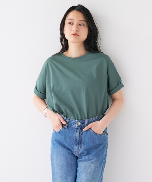 collex(コレックス)の「【接触冷感・UVカット】コンパクトクールTシャツ(Tシャツ/カットソー・レディース・ライトブラウン/オレンジ系その他/ブラック/ホワイト/チャコールグレー/イエロー系その他/グリーン・フリー)」の6枚目の写真