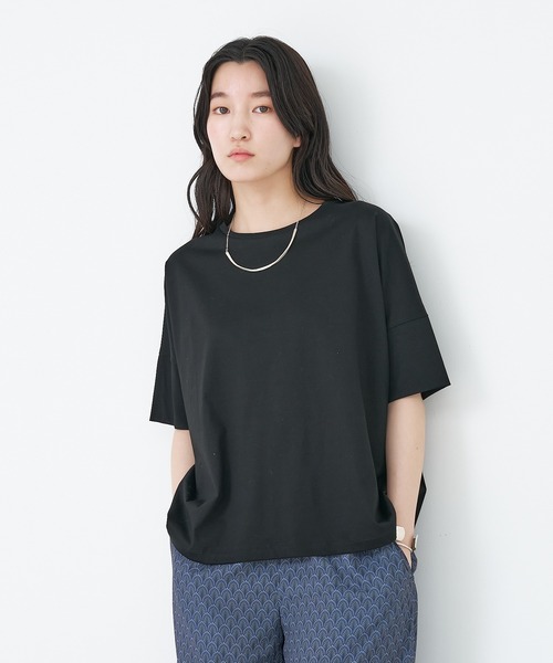 collex(コレックス)の「【接触冷感・UVカット】コンパクトクールTシャツ(Tシャツ/カットソー・レディース・ライトブラウン/オレンジ系その他/ブラック/ホワイト/チャコールグレー/イエロー系その他/グリーン・フリー)」の3枚目の写真