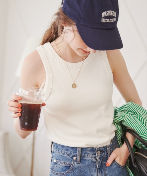 ANGIE（アンジー）の「アメスリタンクトップ（タンクトップ・レディース・ブラック/ターコイズブルー/ホワイト/スミクロ/オレンジ/ブラック系その他/ダークベージュ・SMALL/MEDIUM）」の3枚目の写真