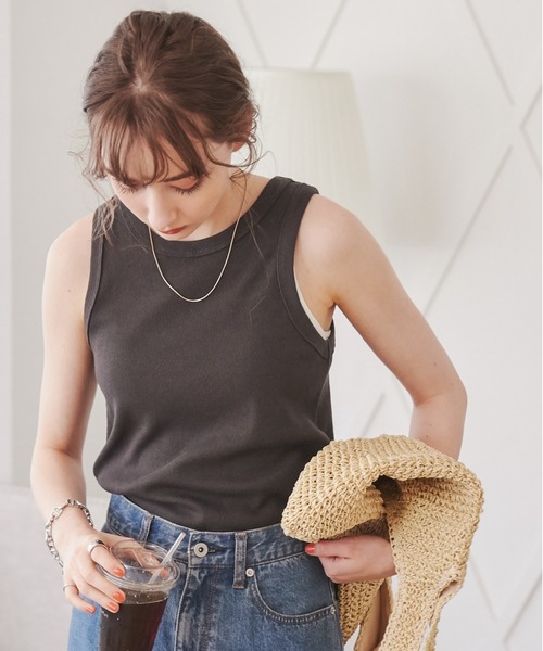 ANGIE（アンジー）の「アメスリタンクトップ（タンクトップ・レディース・ブラック/ターコイズブルー/ホワイト/スミクロ/オレンジ/ブラック系その他/ダークベージュ・SMALL/MEDIUM）」の5枚目の写真