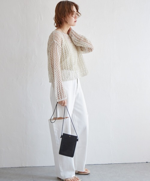 新品未使用 【VELNUS】透かし編みルーズ半袖ラメサマーニット ブラックL VELNUS】Watermark knitting loose short sleeve lame summer