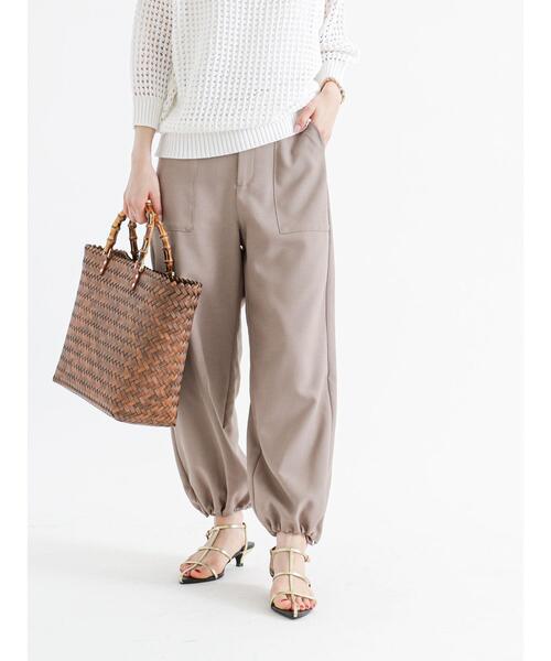 Te chichi（テチチ）の「麻調裾ドロストパラシュートカーゴパンツ（カーゴパンツ・レディース・モカ/オフホワイト/ネイビー・ﾌﾘ-）」の4枚目の写真