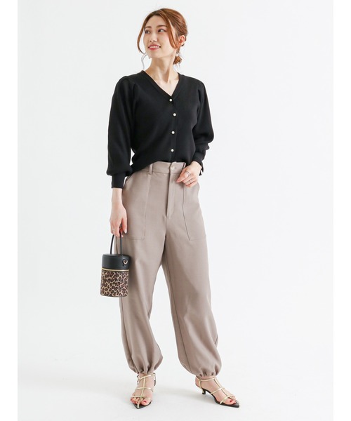 Te chichi（テチチ）の「麻調裾ドロストパラシュートカーゴパンツ（カーゴパンツ・レディース・モカ/オフホワイト/ネイビー・ﾌﾘ-）」の7枚目の写真